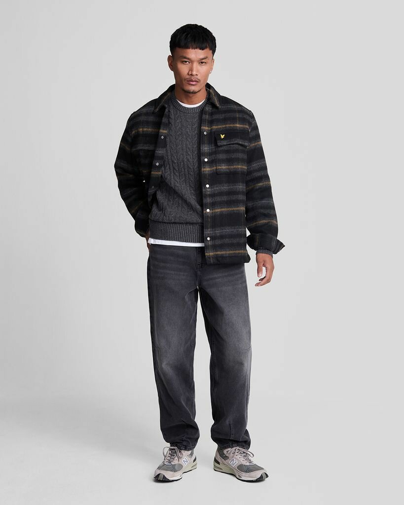 Свитер Lyle & Scott Cable Crew Neck Jumper, размер M, , черный — фото 1