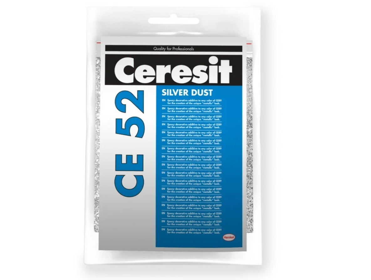 Добавка декоративная для эпоксидной затирки Церезит Ceresit CE 52 silver dust металический блеск 75 г