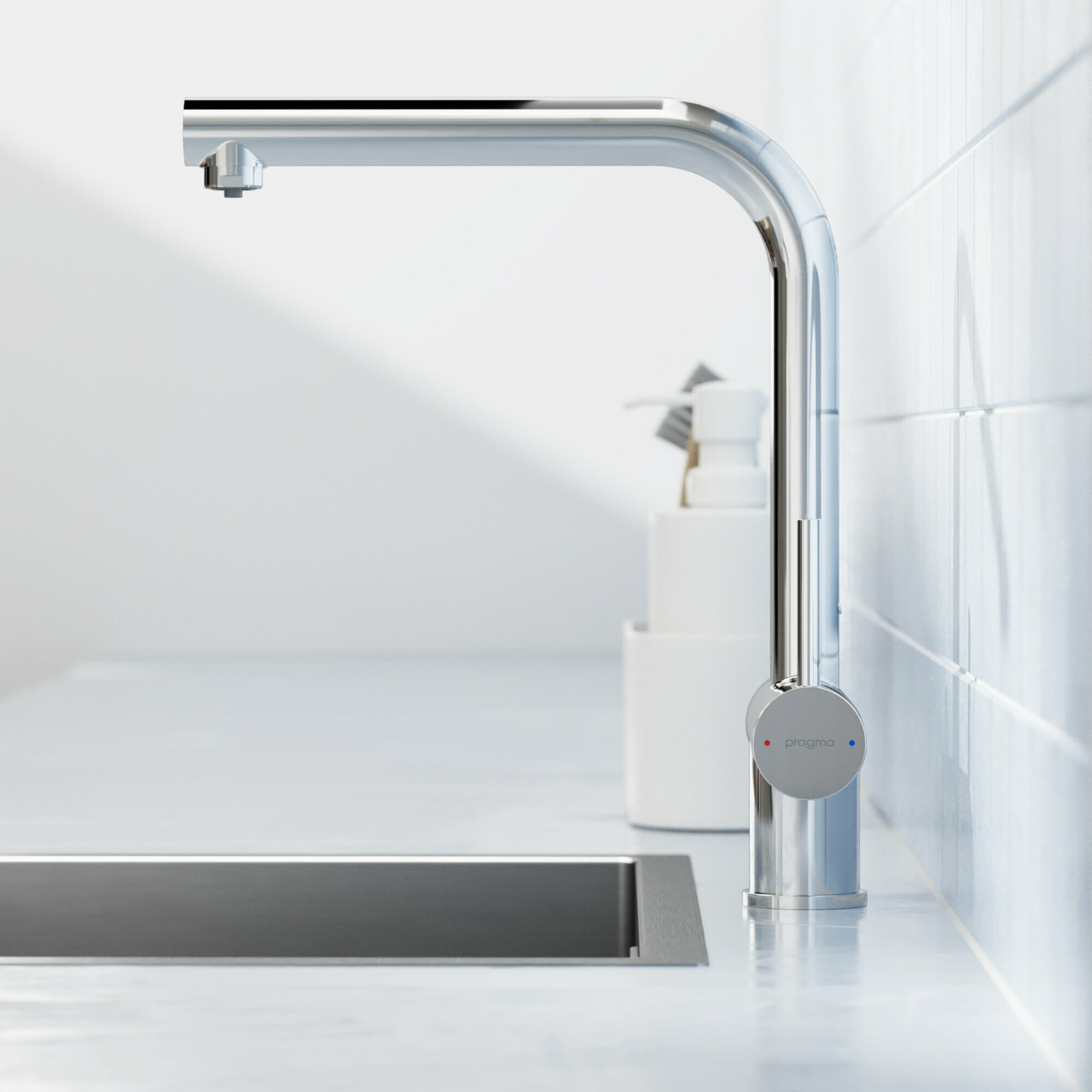 Смеситель для кухни с каналом для фильтрованной воды Pragma Esdel, хром, ESD7. C2LF.013 — фото 1