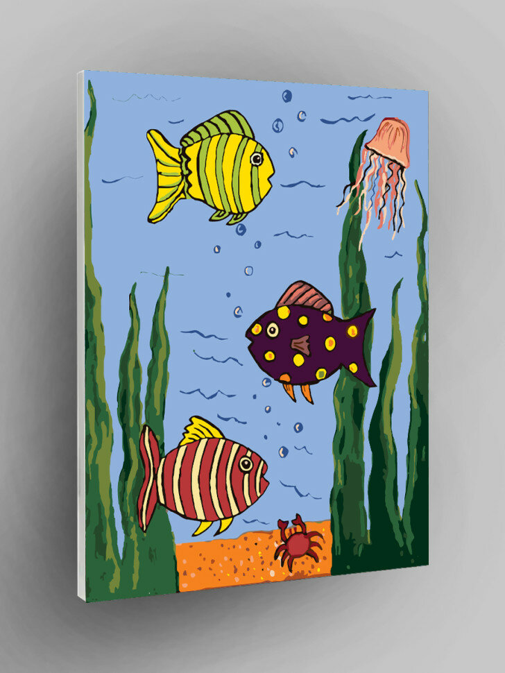 Картина по номерам "Рисованные рыбки"