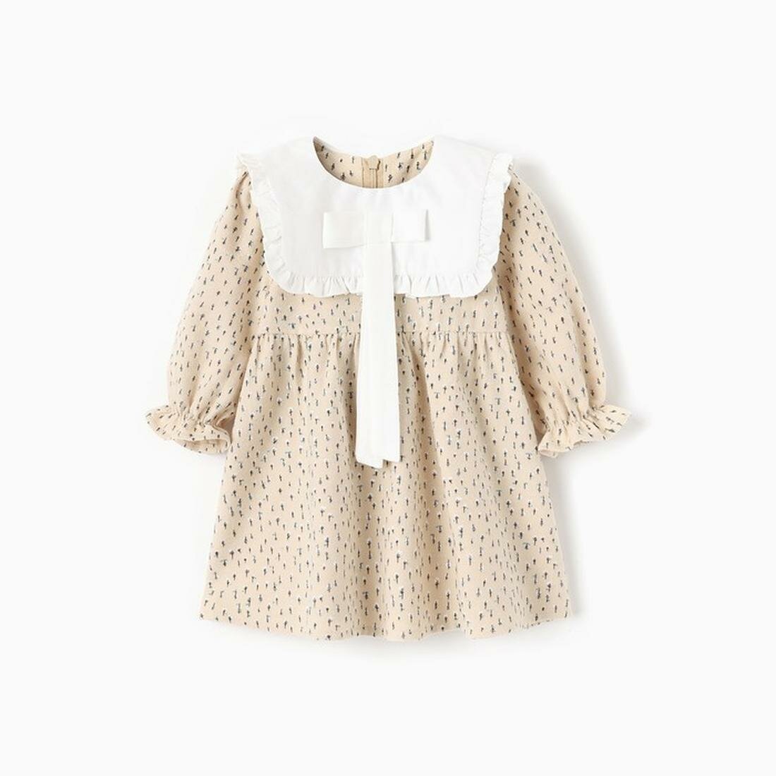 Платье Minaku MINAKU: Cotton collection BABY, размер 92/98, бежевый/белый