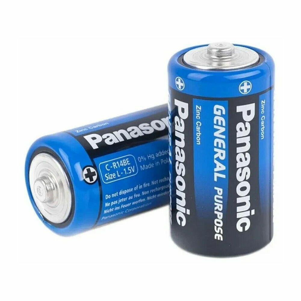 Батарейка (12шт) солевая PANASONIC R14 (C) General Purpose 1.5В (пэ2)