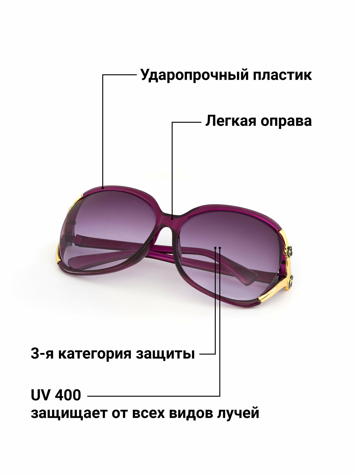 Солнцезащитные очки ezstore, фиолетовый — фото 1