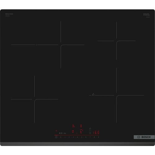 BOSCH Встраиваемая индукционная панель BOSCH 6 series60 см индукция 1 зона расширения под гусятницу скошенные края Perfect fry plus сенсорное управление черный 76956₽