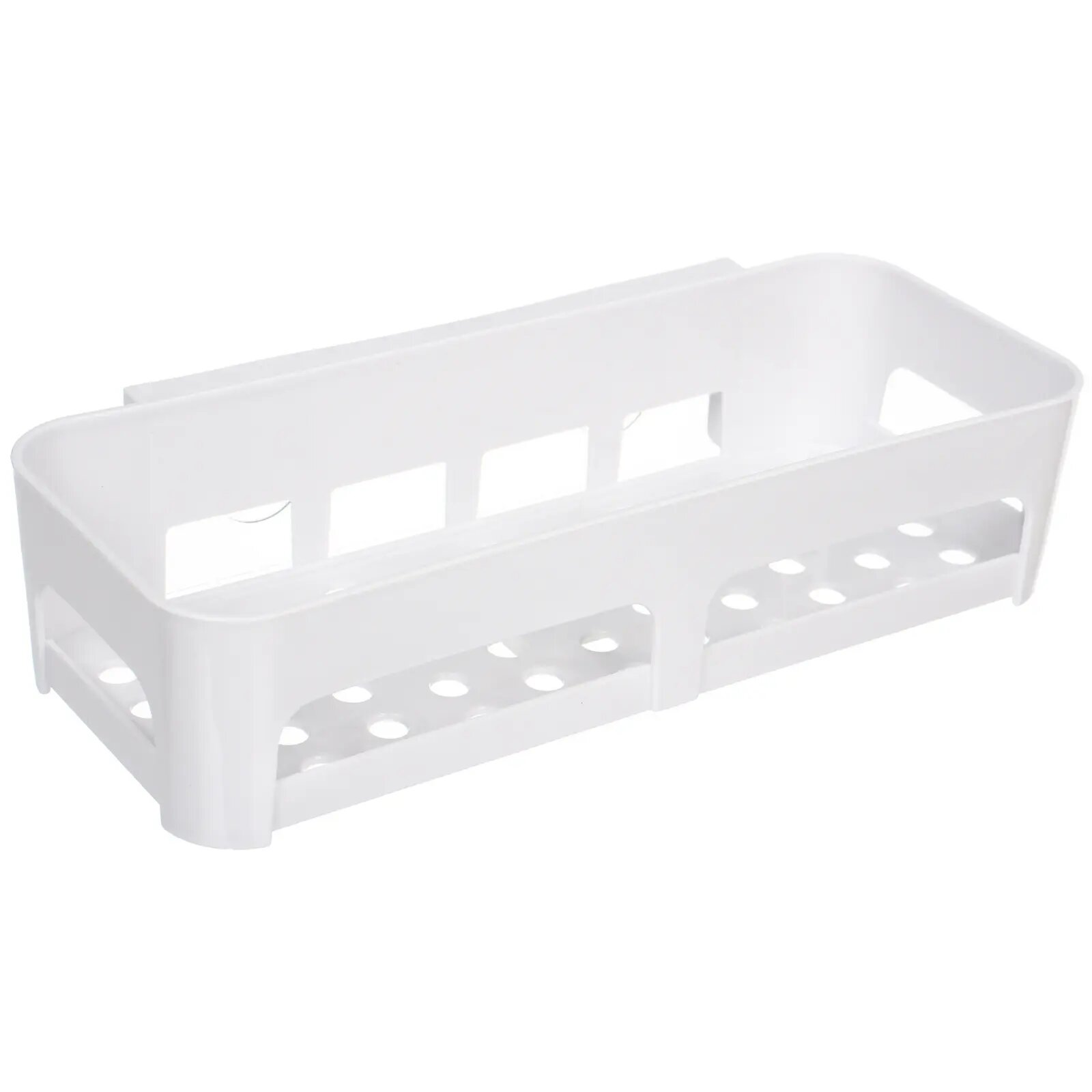 Настенная полка самоклеющаяся без сверления стен пластик 28х12х6.5см для ванной и кухни