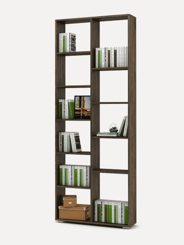 Изображение товара Стеллаж деревянный для книг, документов и игрушек "Эльбрус 2", ЛДСП, современный стиль, 78 см x 22 см x 205 см