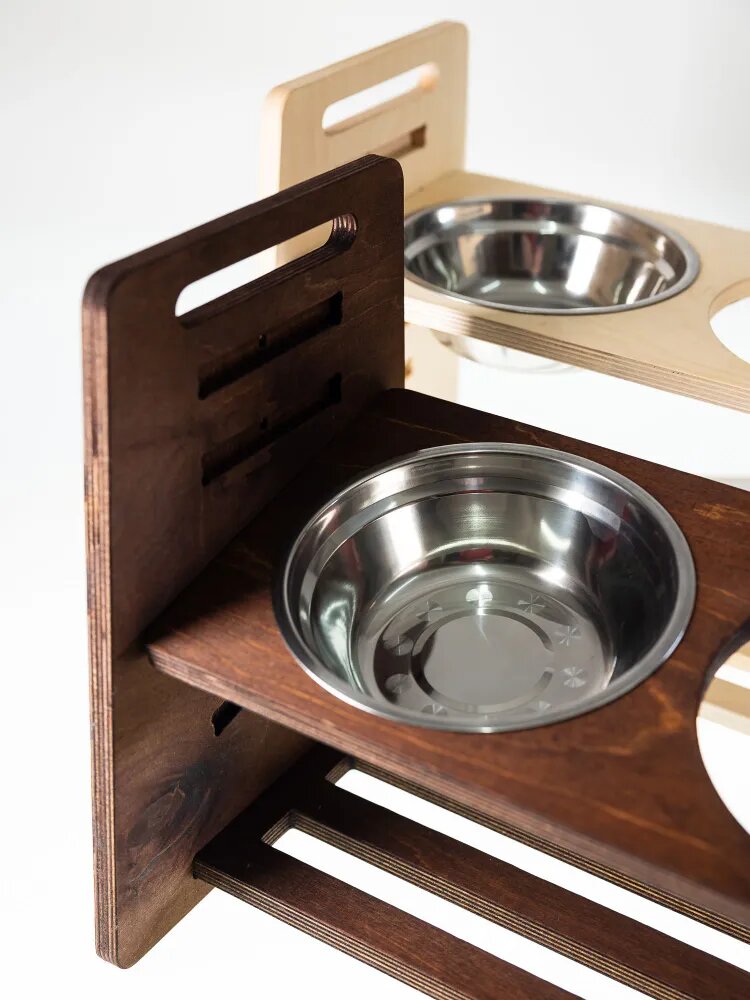 Миски И Подставки Xiaomi Миска ONCELI, для кошек и собак, двойная, на деревянной подставке
