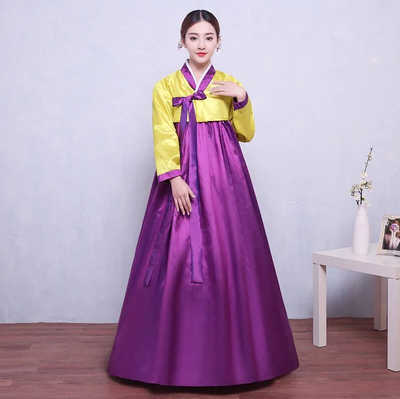 Женский традиционный корейский костюм Hanbok ODFVEBX, XL, Фиолетовый
