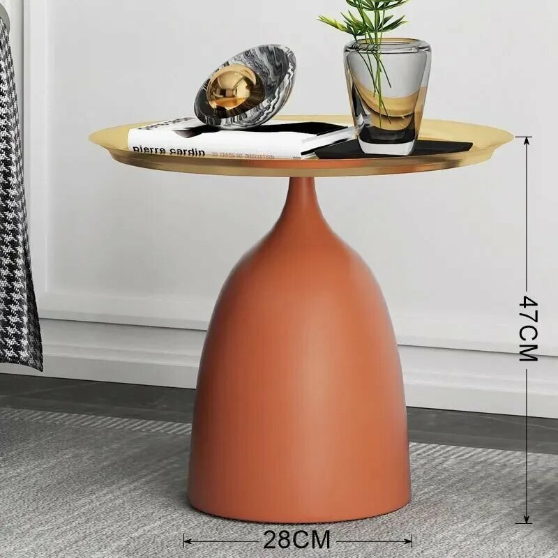 Журнальных столов металл 1 шт 40x40x47 см круглые оранжевые