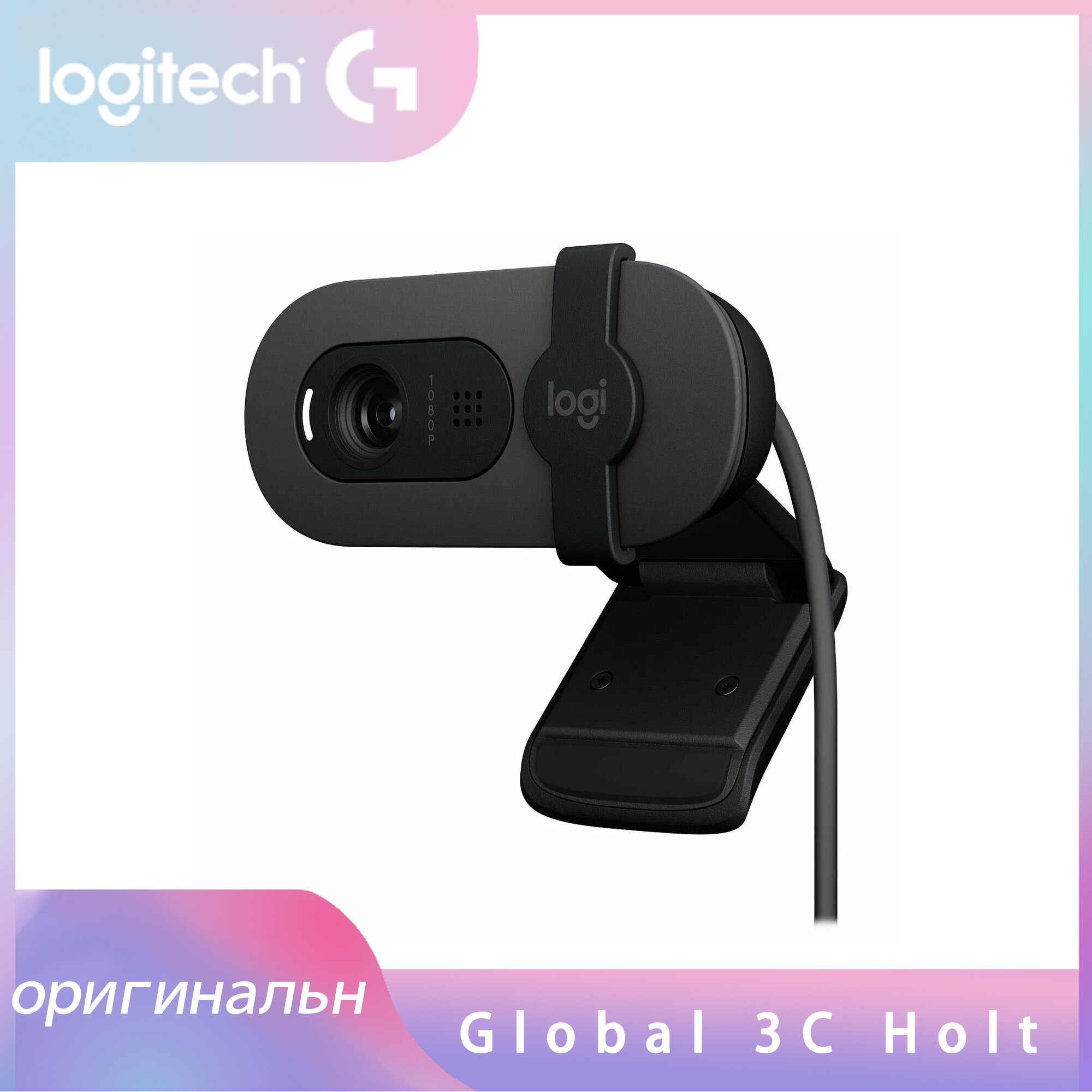 Веб камера Brio 90 Graphite, Full HD 1080, с микрофоном, чёрная