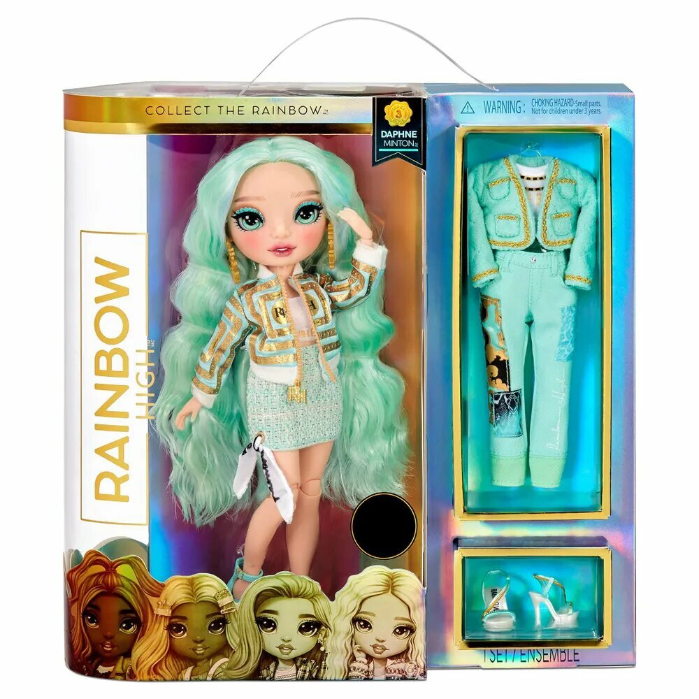 KNOW EASY-MGA Rainbow High Collect Fashion Doll Daphne Minton Радуга Высоко Модная кукла с 2-мя нарядами, которые можно комбинировать, и аксессуарами, Подходит для детей старше 6 лет