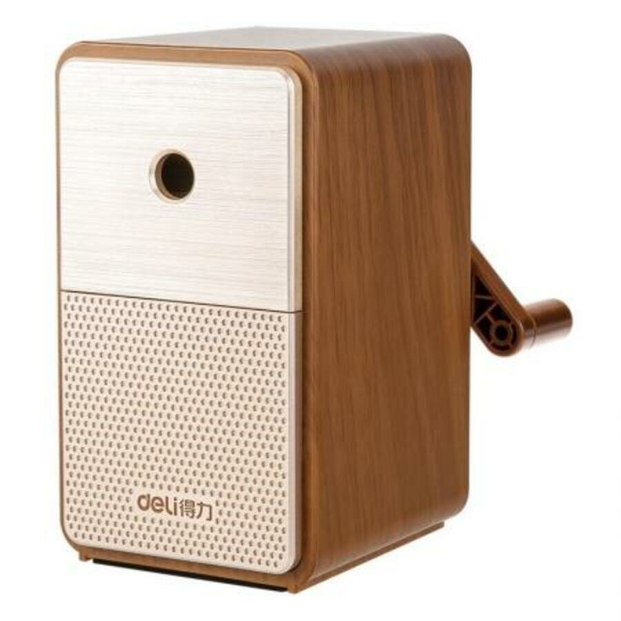 Точилка механическая 1отв. пластик контейнер коричневый DELI