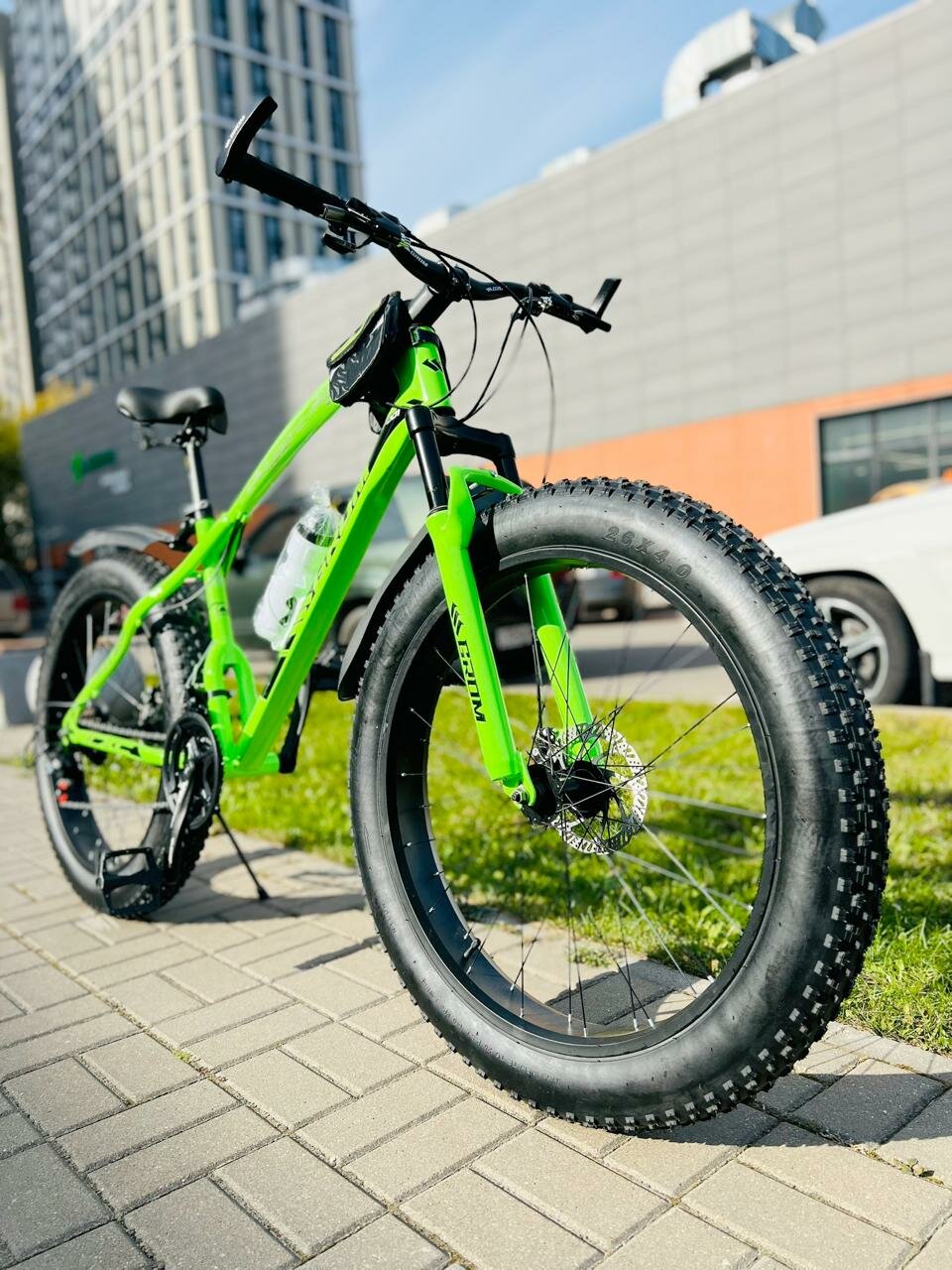 Fatbike Горный велосипед Фэтбайк GROM, 26*4.0 дюймов / взрослый, мужской и женский для прогулки / скоростной, спортивный велик для подростков салатовый