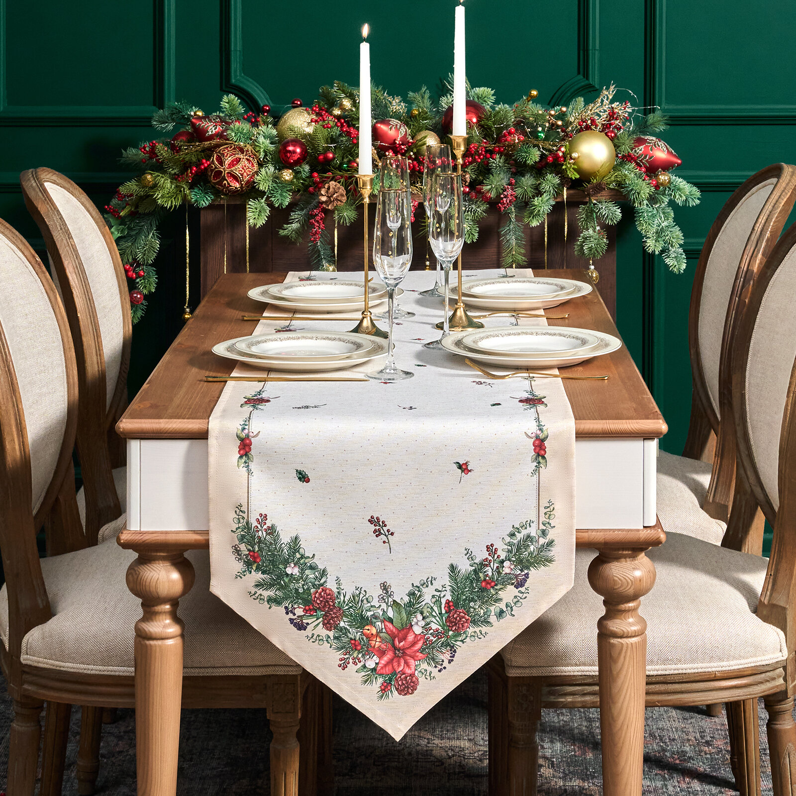 Дорожка на стол 986-001-31 45х215 см celebration цвет: бежевый tm lefard (бежевый) Дорожка скатертная 45х215