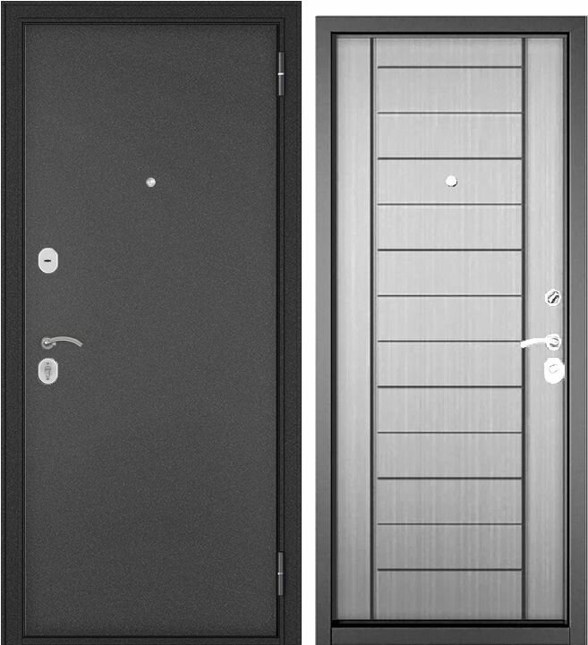 Дверь стальная HOME ECO 137 Антрацит букле-Орех пепельный 1 замок 860*2050 левая