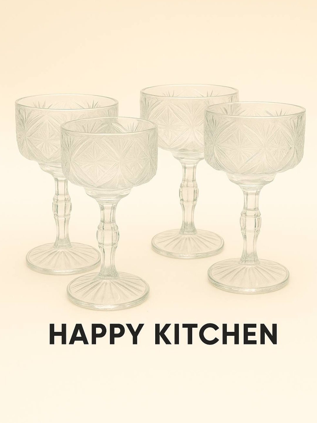 Чаши стеклянные GOLD HAPPY KITCHEN XM2063-4, для сервировки, 4шт