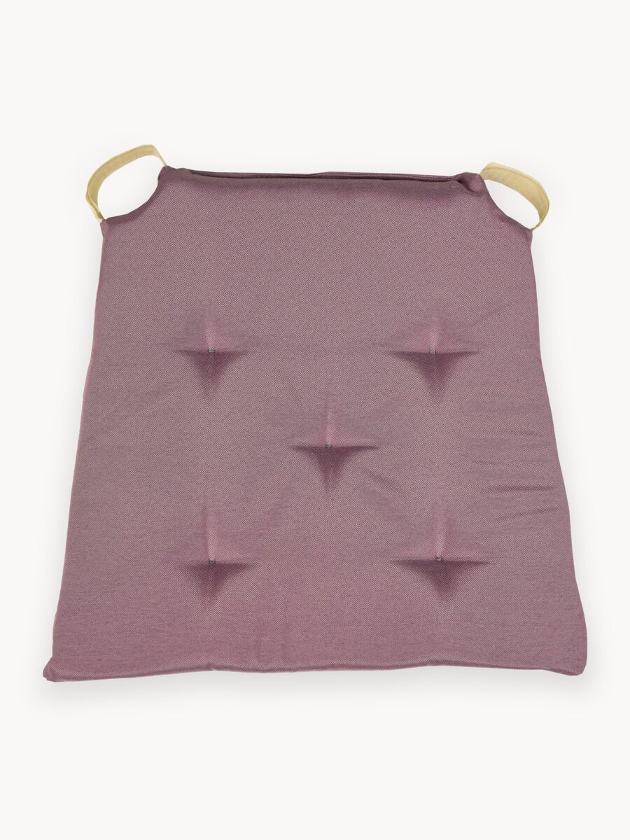 Комплект сидушек 40/35х40х4 см имитация пуговиц на липучках, поликоттон розовый, 2 шт