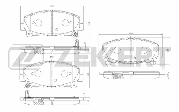 Колодки тормозные Honda Accord (CU) 08-13 передние Zekkert ZEKKERT BS1134 | цена за 1 шт