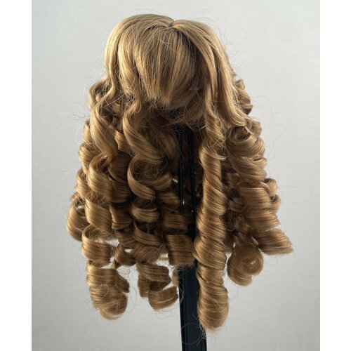 Парик для БЖД кукол Leekeworld Wig W092_D (мелкие локоны, светло-коричневый, размер 15-18 см) волосы для кукол локоны цвет коричневый п 50 арт 20534