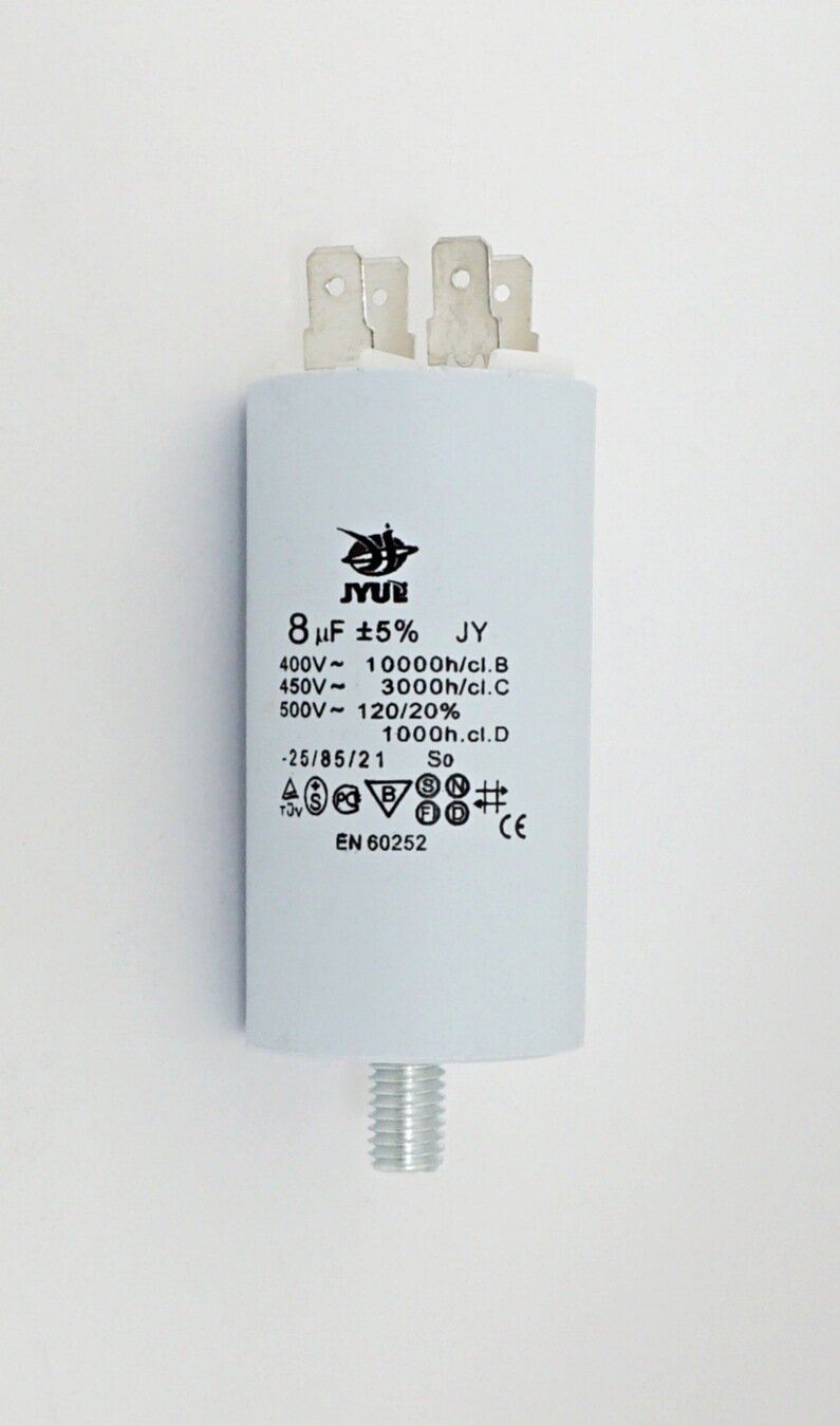 8 µF 450 VAC (±5%) Болт+ Клеммы 35*65 mm конденсатор пусковой