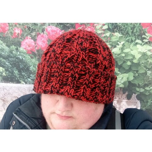 фото Шапка бини , размер 54-58, черный, коричневый 90_grams