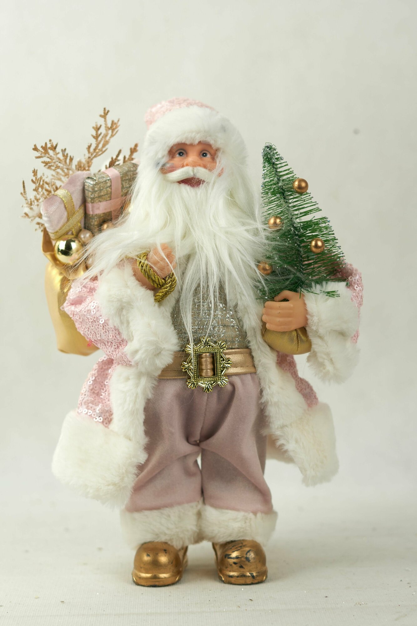 Фигурка декоративная Дед Мороз Зимний чародей цвет. розовый 30 см,