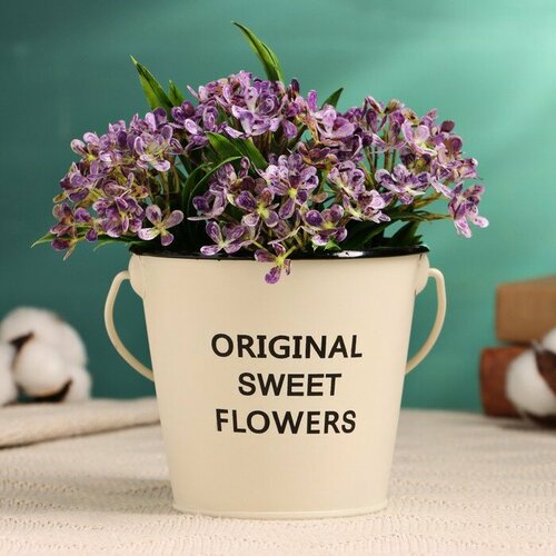 Кашпо Ведерко Original белое 11х11х10см 638₽