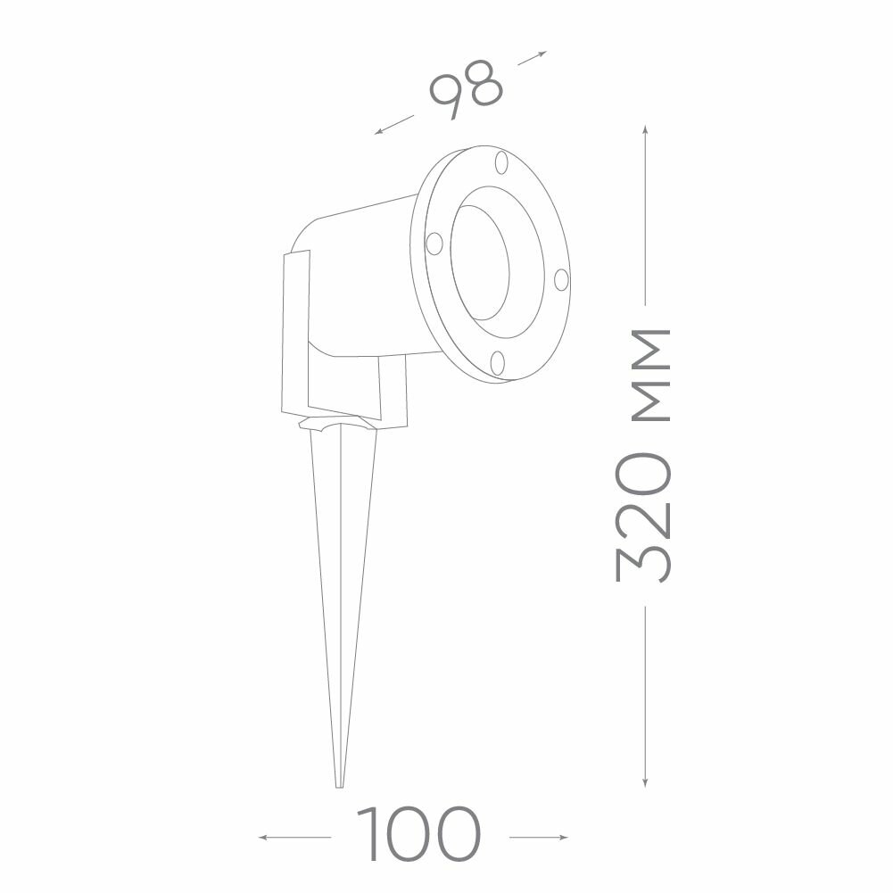 Светильник светодиодный стационарный для наружного освещения, 7W 4000K 230V JCDR GU10, SP3735 арт. 11859