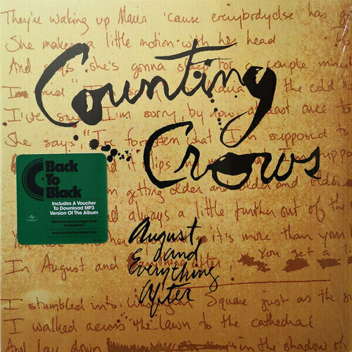 Виниловая пластинка Counting Crows: August And Everything After (180g). 1 LP staniszewski anna clique here