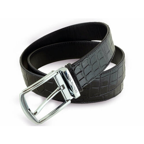 фото Ремень exotic leather, размер 120, черный