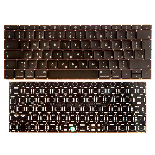 Клавиатура (клавиши) для Apple MacBook 12 Retina A1534 Early 2016 Г-образный Enter RUS РСТ, п/н A1534 черный