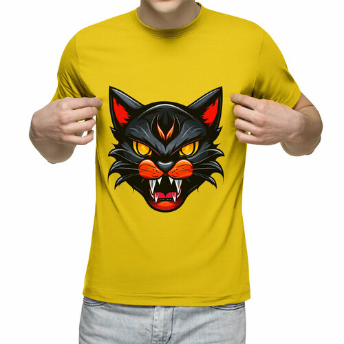 Футболка Us Basic, размер L, желтый cat anime t shirt oversized children s short sleeve cat 3d print t shirts boys kids boys girls tops cat t shirt summer clothes