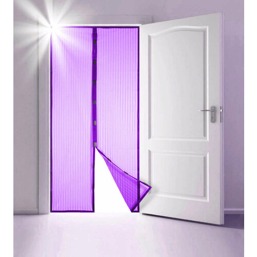Москитная сетка для двери на магнитах 100x210 (Фиолетовый) москитная сетка на магнитах 100x210 для дома дачи офиса