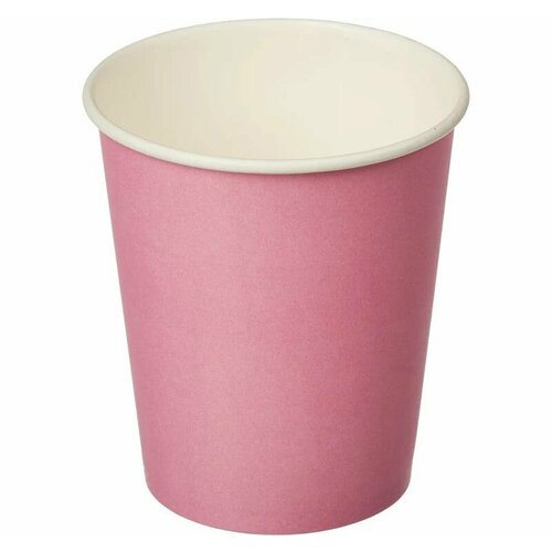 Стакан бумажный 1сл 250 мл d80мм для горячего розовый (25 шт.)