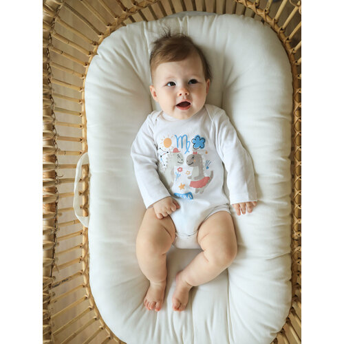 фото Kogankids боди для малышей kogankids, 382-005-01 близнецы, белый принт, 68 / 6 месяцев, размер 68 / 6 месяцев
