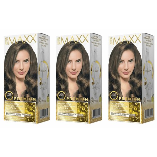MAXX DELUXE Краска для волос Premium, тон 7.0 Русый натуральный, 110 г, 3 шт окислитель thuya крем 50 мл