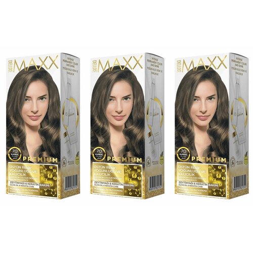 MAXX DELUXE Краска для волос Premium, тон 7.0 Русый натуральный, 110 г, 3 шт