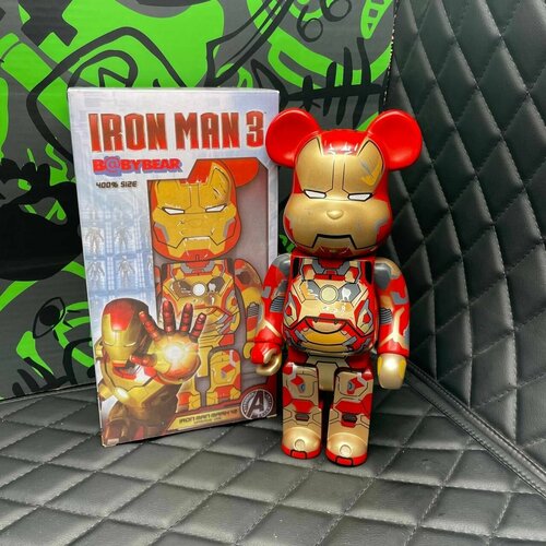 игрушка bearbrick daft pank 28см серебро хром Игрушка Bearbrick Iron Man 28см