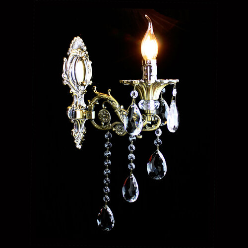 Настенный светильник, бра LF8006/1 AB античная бронза, Е14, 1х60 Вт, лампа на стену в форме свечи, освещение для дома и комнат, на кухню, в спальню, прихожую, коридор