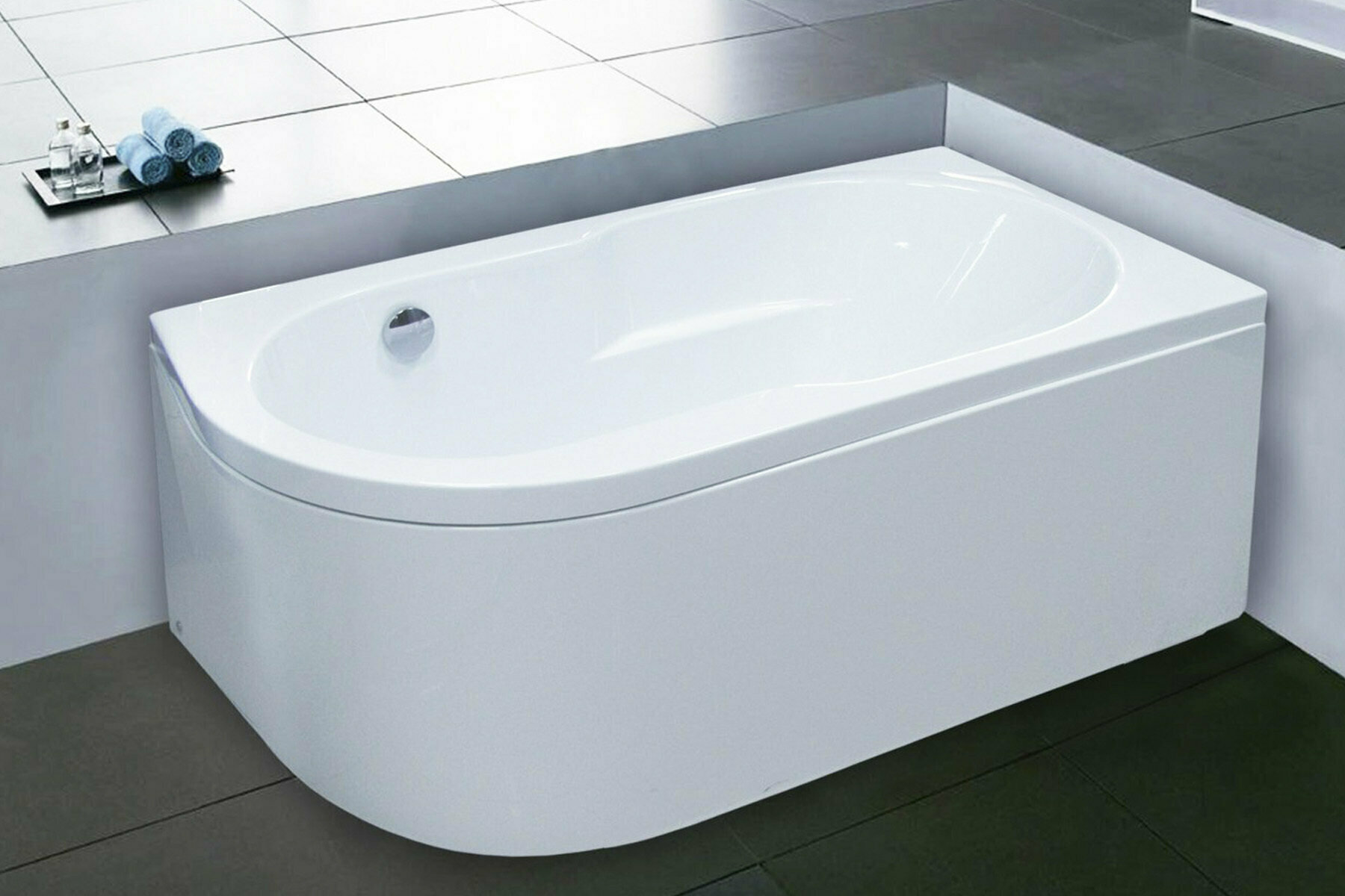 Акриловая ванна Royal Bath AZUR 140X80X60 правосторонняя