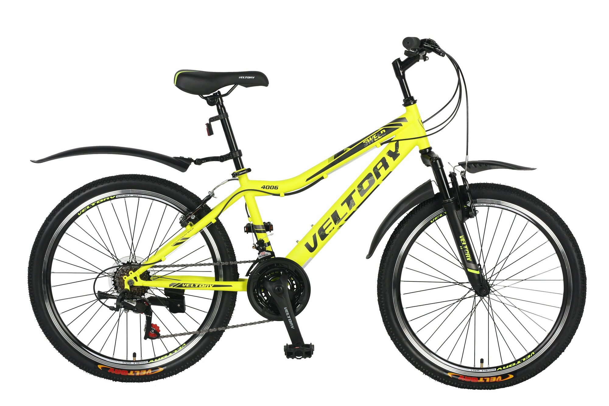 Велосипед горный подростковый VELTORY 4006/ желтый/ 24 колесо (от 9 до 13 лет, рост 130-150см)