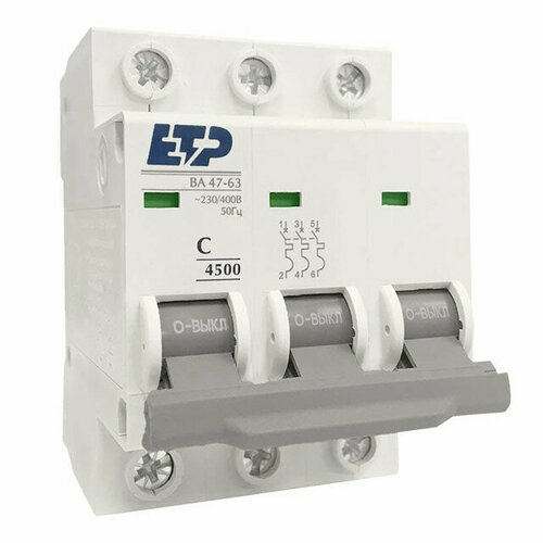 Выключатель автоматический etp 3p 25а тип c 45 ка 1638₽