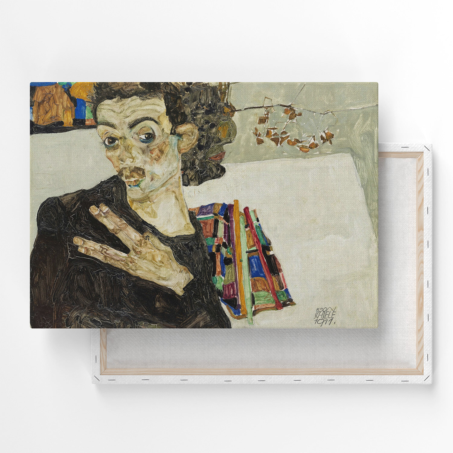 Картина на холсте, репродукция / Эгон Шиле - Self-Portrait / Размер 30 x 40 см
