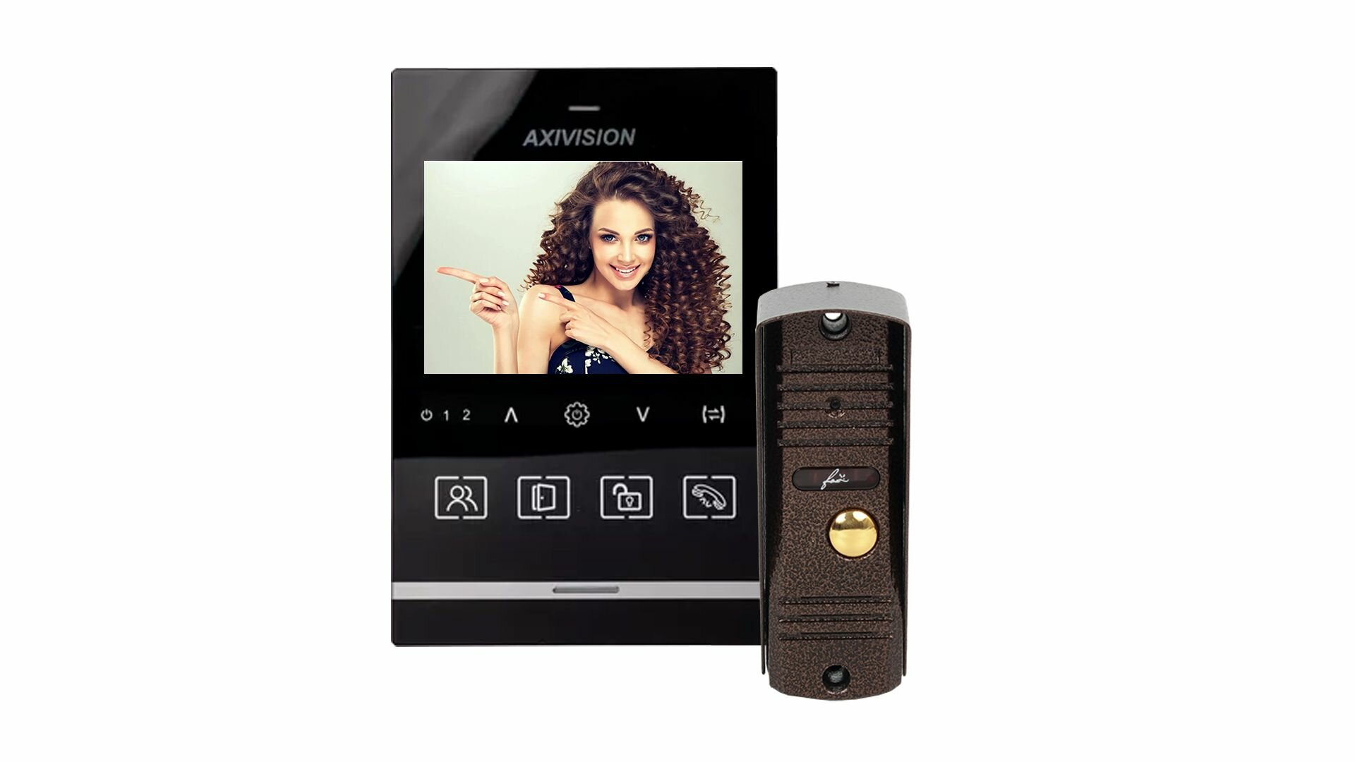 Комплект видеодомофона 4.3" Axivision-Fox FX-KIT-2 черный