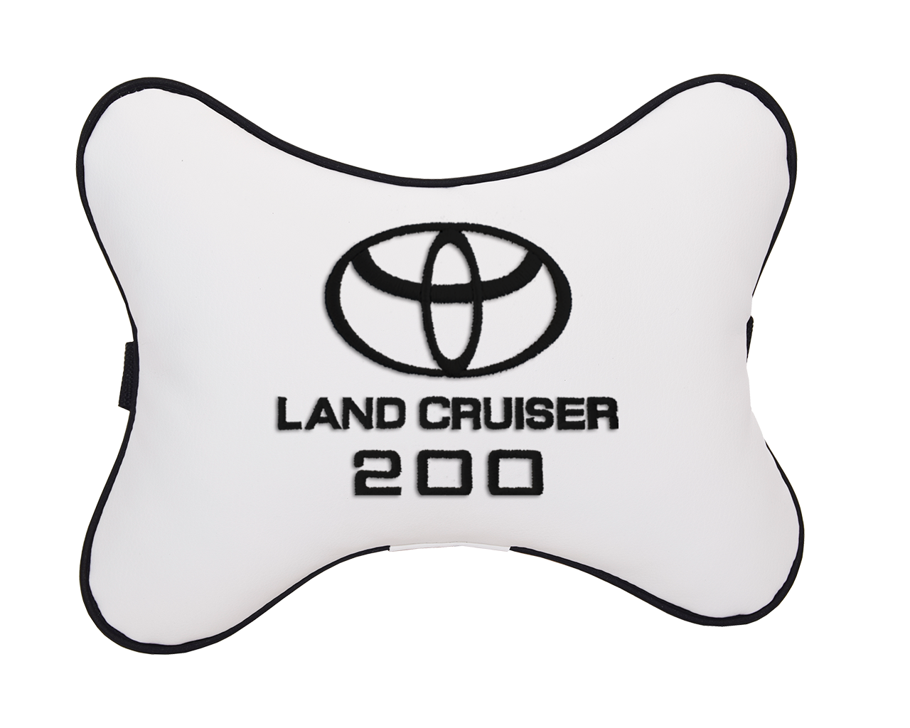 Автомобильная подушка на подголовник экокожа Milk с логотипом автомобиля TOYOTA LAND CRUISER 200