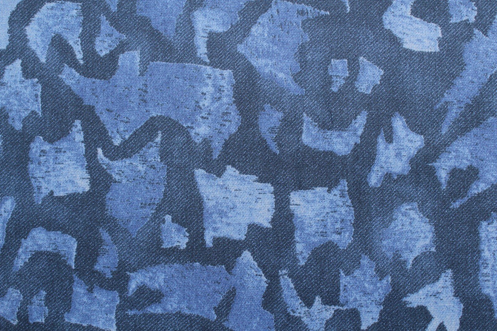 Ткань Хлопок-стрейч под джинс оттенки синего, ш134см, 0,5 м