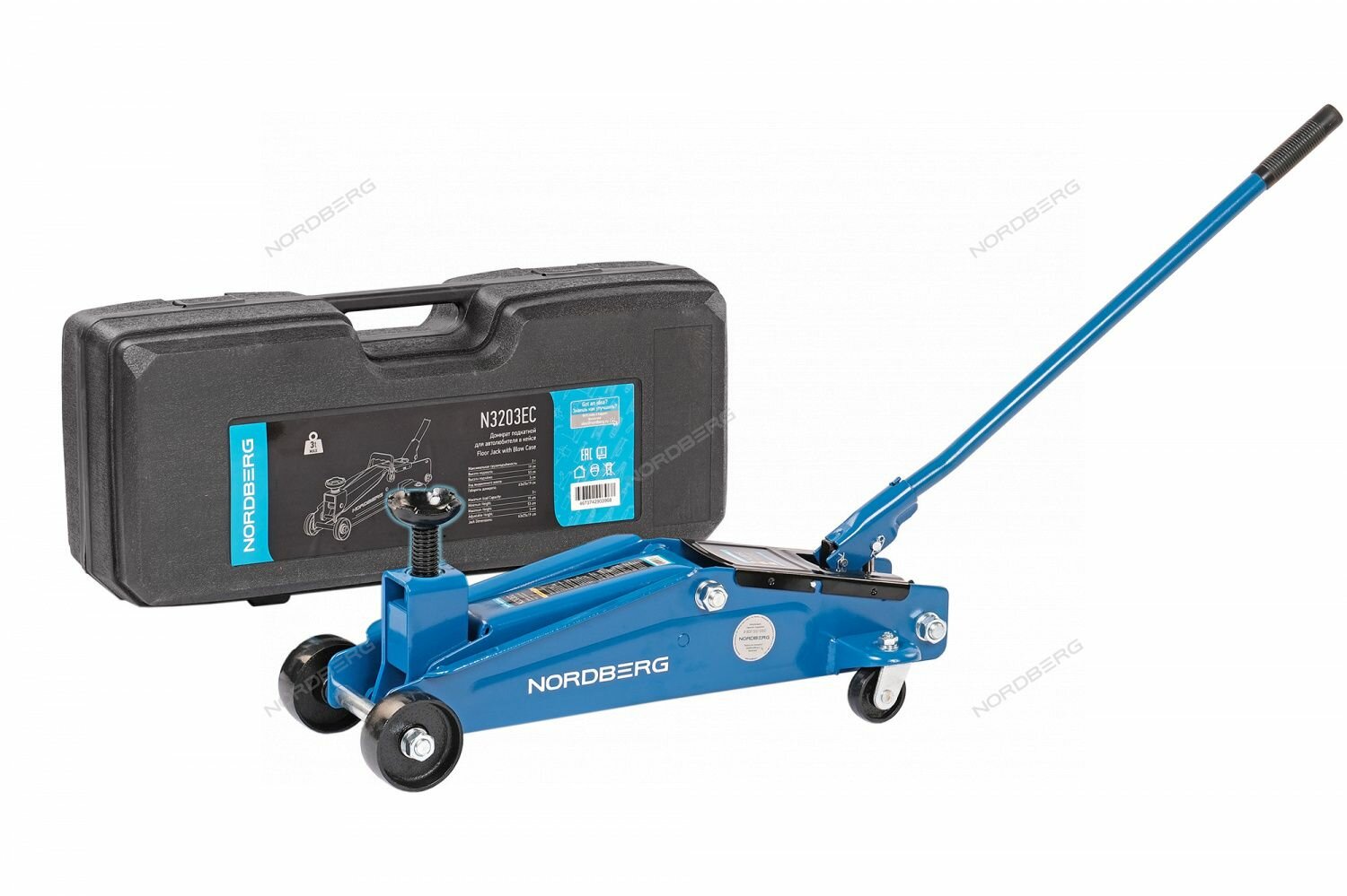 фото Домкрат подкатной для автолюбителя в кейсе, 3 т N3203EC