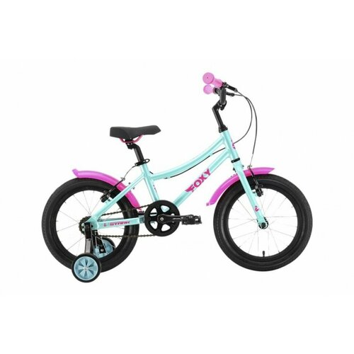 Велосипед Stark'24 Foxy Girl 16 бирюзовый/розовый велосипед stark foxy 14 girl 2020 велосипед stark 20 foxy 14 girl бирюзовый розовый h000016495