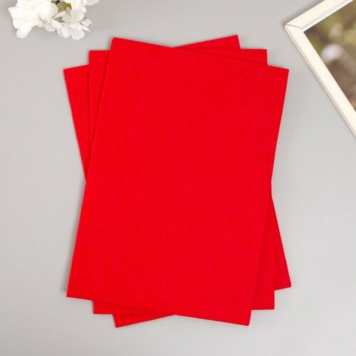 Набор мягкого фетра Астра 3 шт ярко-красный 3 мм 400 гр 20х30 см 517₽