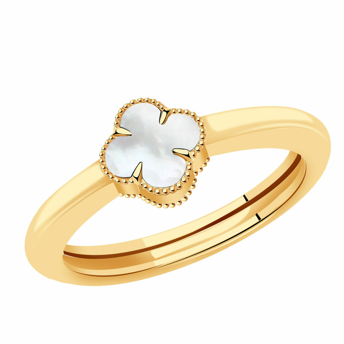 Кольцо Diamant online, белое золото, 585 проба, перламутр